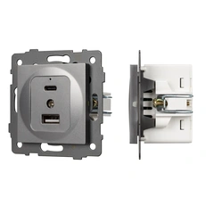 Изображение Механизм USB розетки SCT-MUAC-PL-GR-V (5V, 3A, QC4) (Arlight, -)