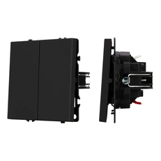 Изображение Выключатель звонковый 2-клавишный Arlight NOBE, черный оникс soft-touch 061738(1)