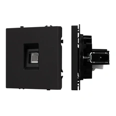 Изображение ARL NOBE Розетка телефонная софт-тач черный оникс SCT-MTL1-SFPL-BK (RJ-11, 4C) (Arlight, -)